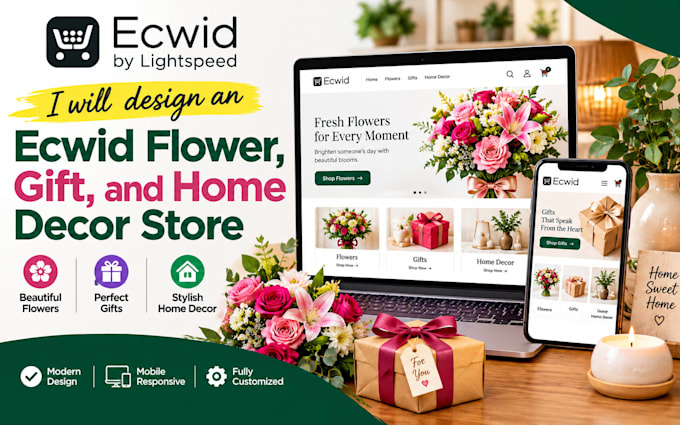 design an ecwid flower gift home decor store