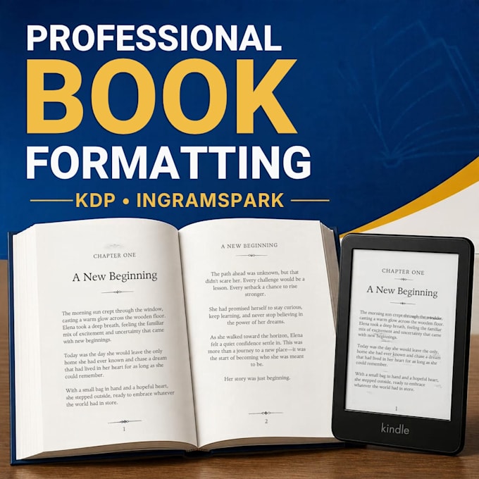 type, format, and typeset books for amazon KDP and ingram spark