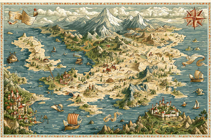 create custom map vector map illustration