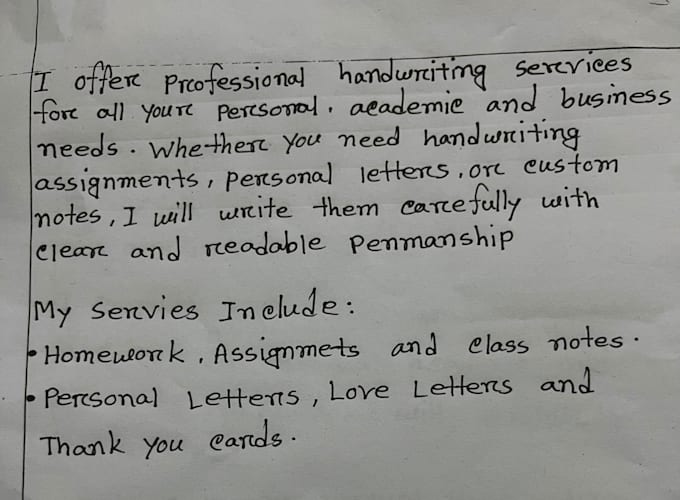 write anything with my beautiful handwriting