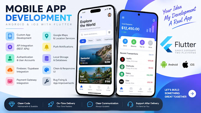 develop a professional flutter apps