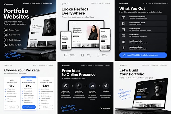 design and build a modern responsive personal portfolio website