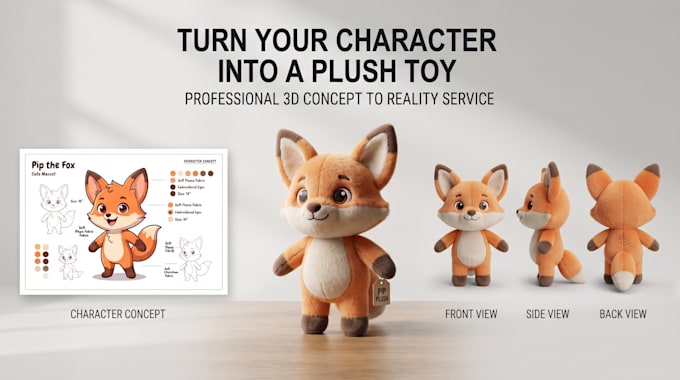 design a custom plush toy ready for manufacturing