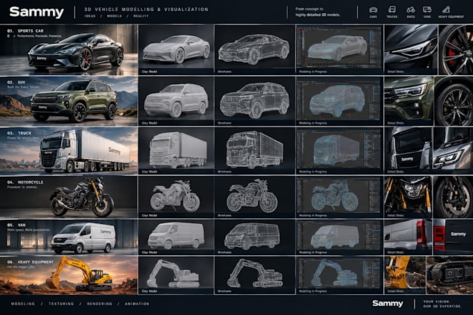 create a realistic 3d vehicle models and automotive rendering