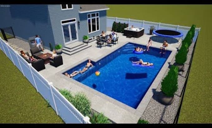 design a swimming pool plan and custom pool layout backyard and site plan