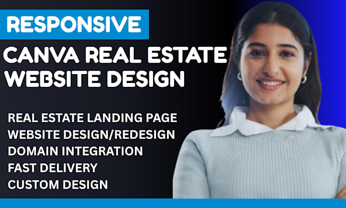 design editable canva real estate website landing page design elementor