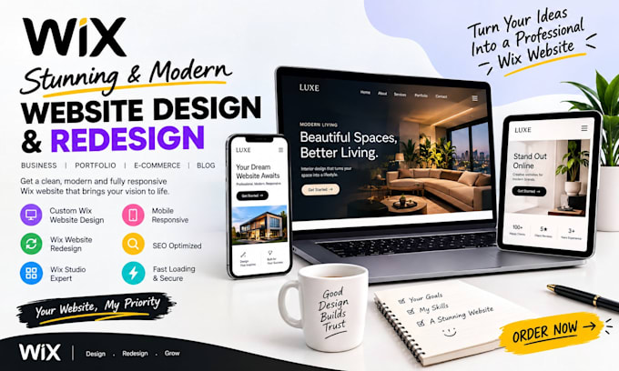 do wix website design, wix website redesign and wix studio