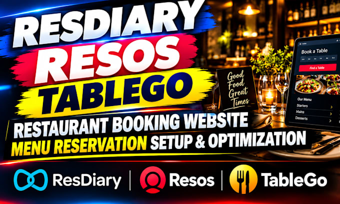 create resdiary resos tablego restaurant booking website menu setup reservation