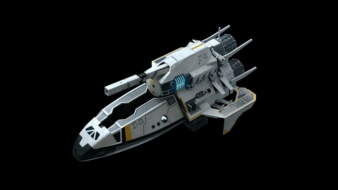 create 3d spaceship model interior robot sculpting and starship model