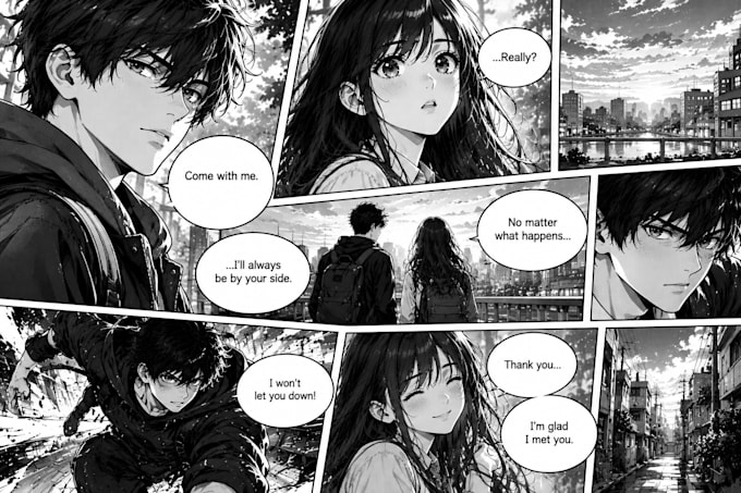 illustrate your webtoon manga panel professionally
