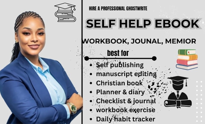 write self help ebook, life coaching, workbook design, self help journal