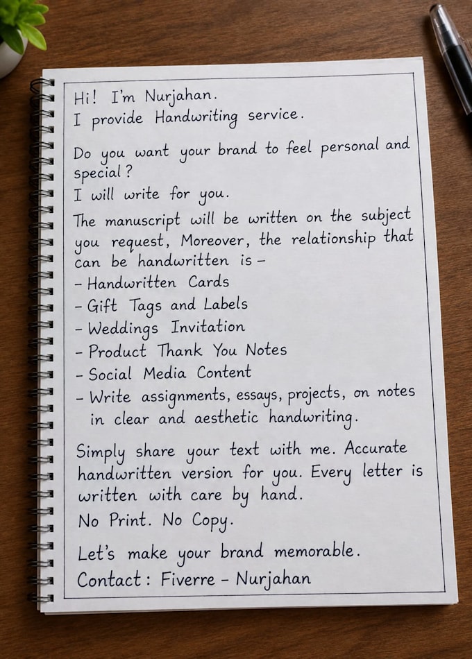 write beautiful handwritten notes