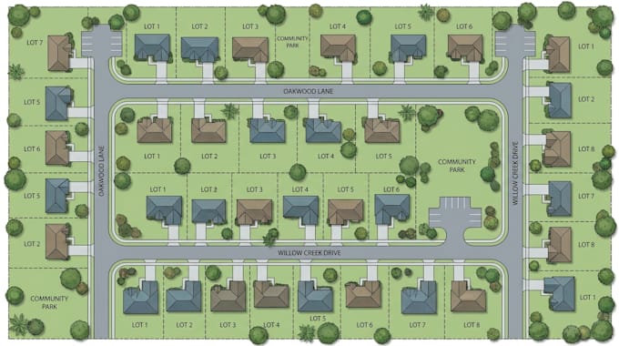 design real estate maps, property maps, subdivision maps and plot plans