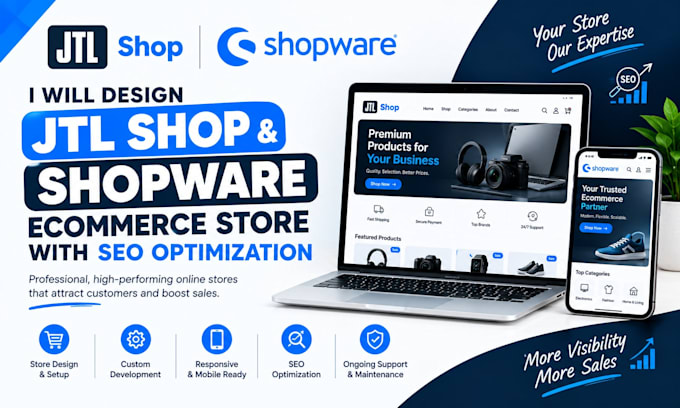 design jtl shop and shopware ecommerce store with SEO optimization
