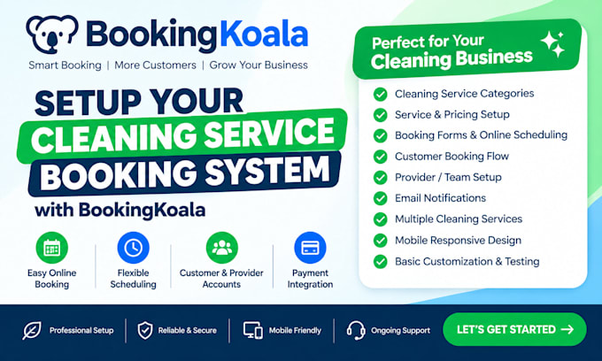 build a cleaning service website with bookingkoala booking system