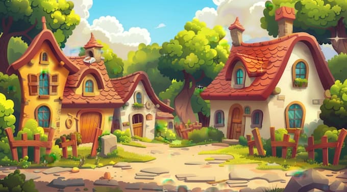 create 2d game environment concept art and illustration