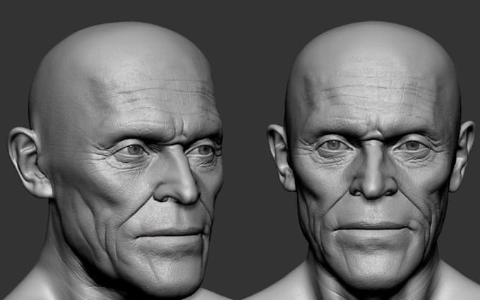 realistic 3d head sculpt printable face bust  character model for 3d printing