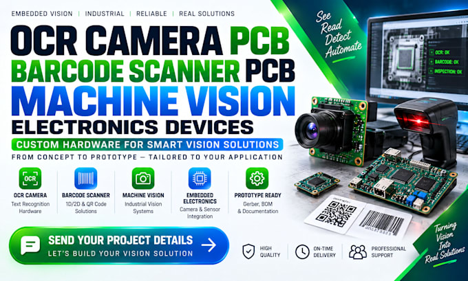 ocr camera pcb, barcode scanner pcb and machine vision electronics devices