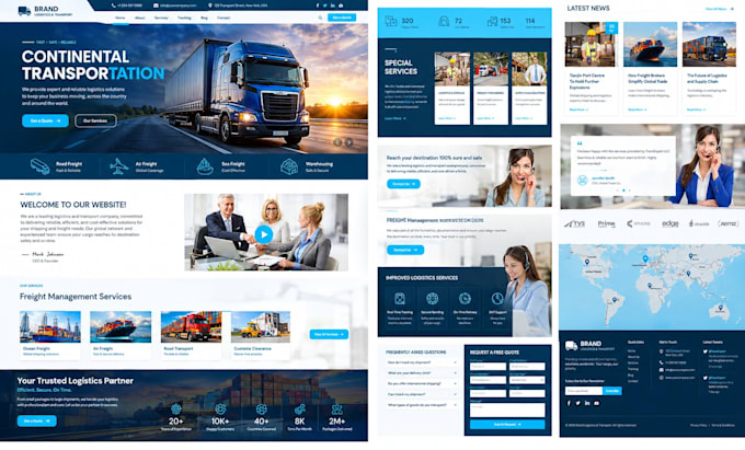 build logistics trucking transport freight wordpress website