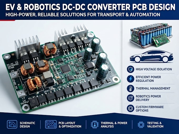 design reliable dc dc converter pcb for ev robotics and battery systems