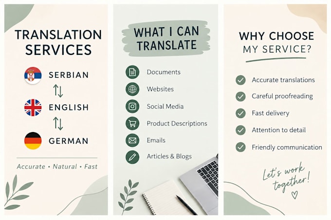 translate english german and serbian