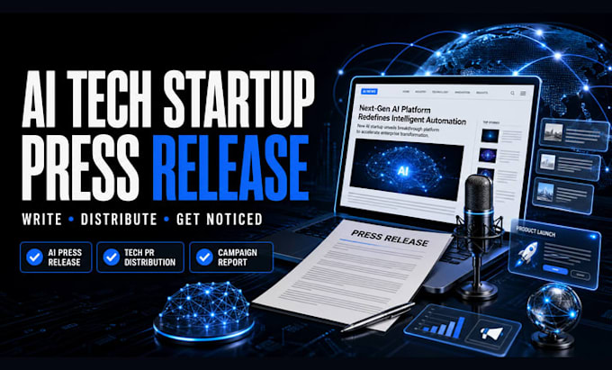 write ai press release, tech press release and startup PR distribution