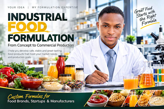 develop commercial food products, formulations and production processes