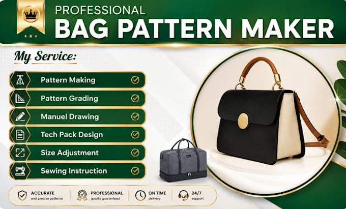 make sewing pattern for any bag design pattern size grading sewing instruction
