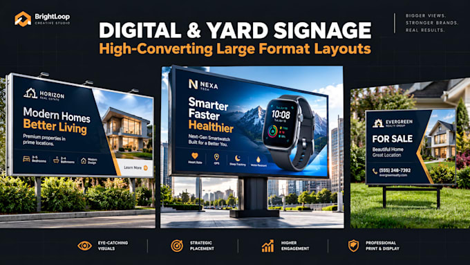 create high converting digital billboard yard sign hoarding large format print