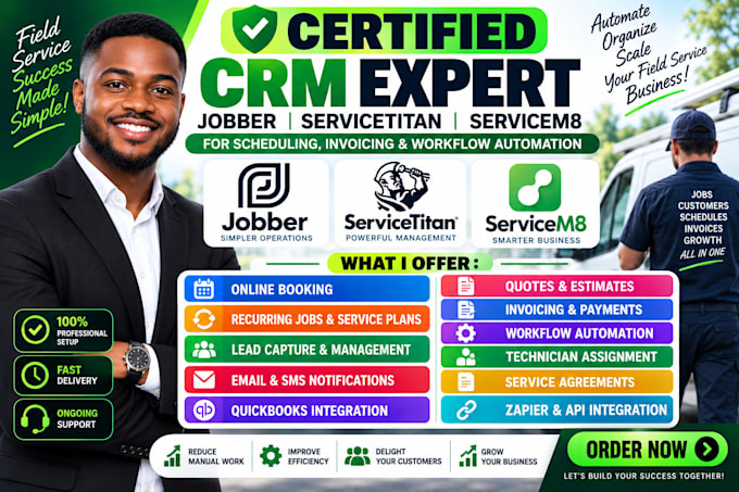 setup jobber servicetitan servicem8 for invoicing scheduling workflow automation