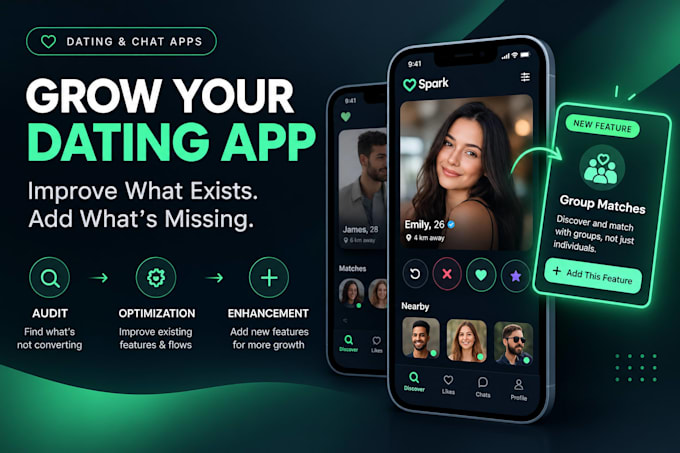 audit dating app, chatting app, dating app development and optimize app growth