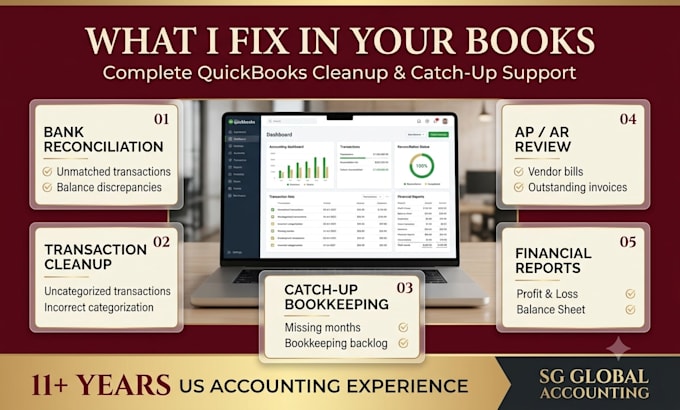 clean up and catch up your quickbooks bookkeeping