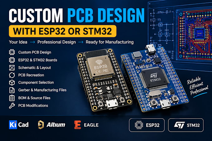 redesign discontinued electronics and create custom microcontroller pcb boards