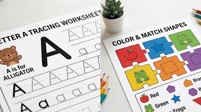 create printable preschool worksheets for etsy sellers