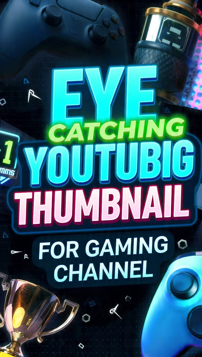 design eye catching youtube thumbnail for sports and football