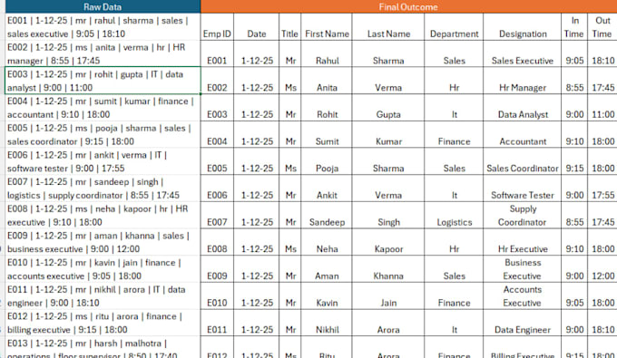 clean excel data and convert PDF to excel