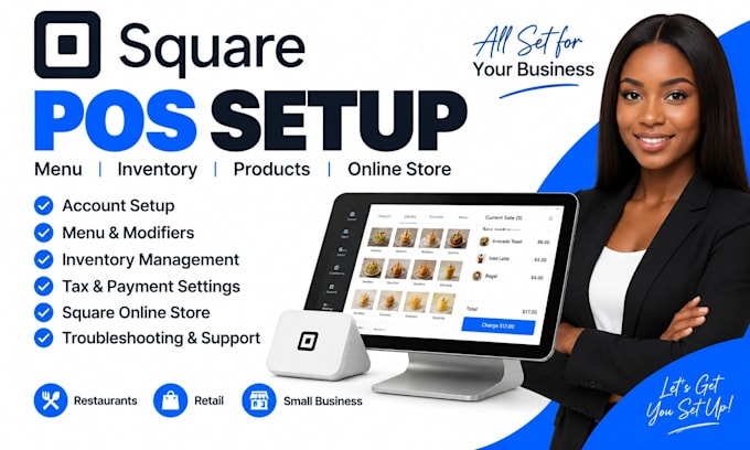 setup square pos system, menu, inventory