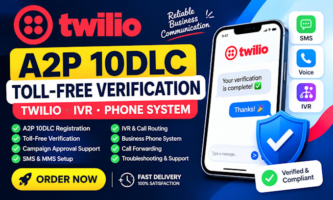 setup twilio a2p 10dlc toll free verification and phone system