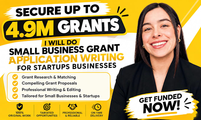 do small business grant application writing for startups businesses