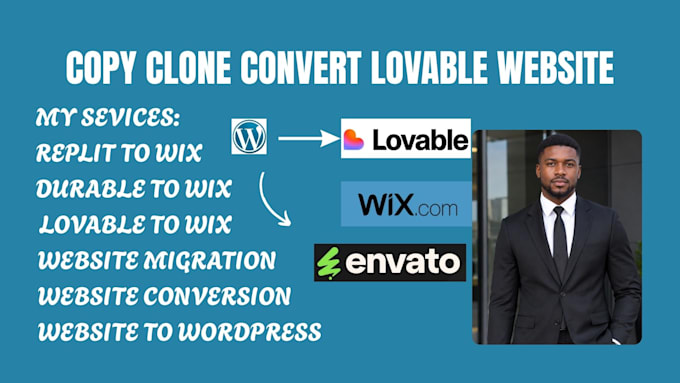 copy clone convert lovable website replit durable website to wix wordpress