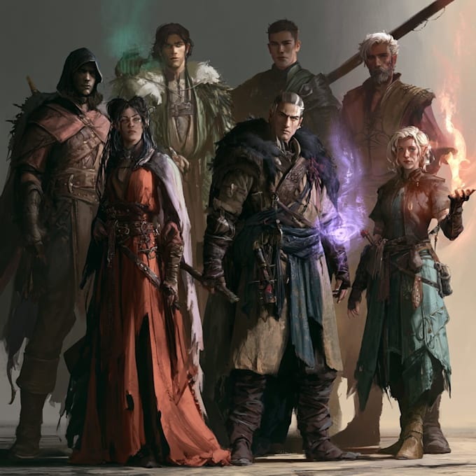 make dnd character party, fantasy character party