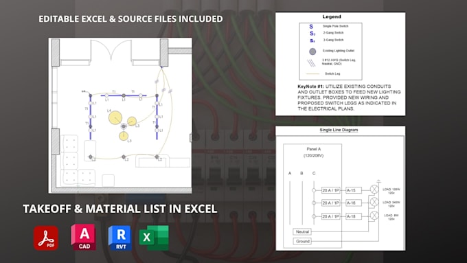 do electrical quantity takeoff and load calculation