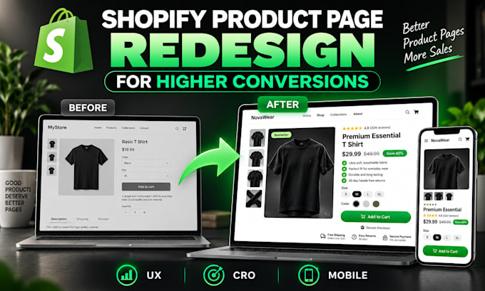 redesign shopify product page for higher conversions