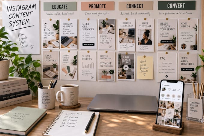 create an instagram content canva kit with reusable branded templates and kit
