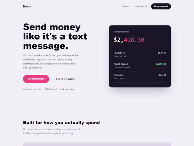 build a professional landing page