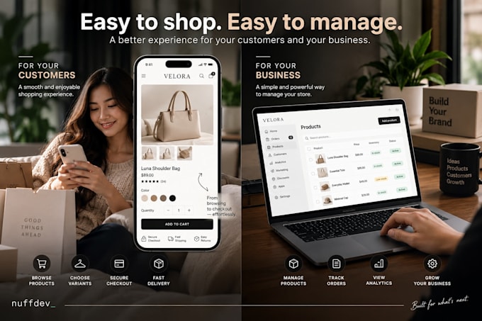 build a custom shopify or woocommerce ecommerce website