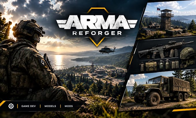 create custom vehicles and military props for arma reforger