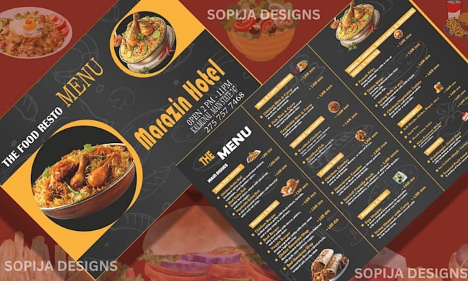 design restaurant food poster and menu