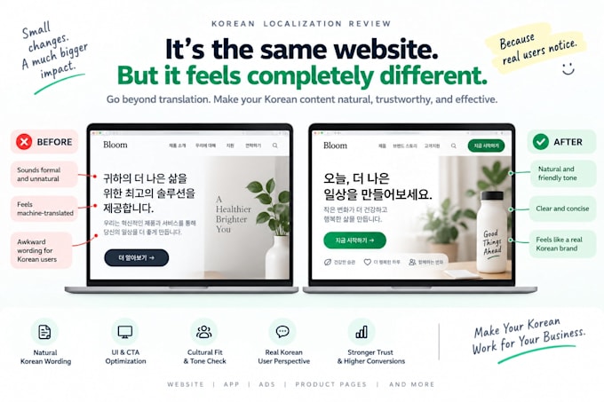 review and localize your website or app for korean users