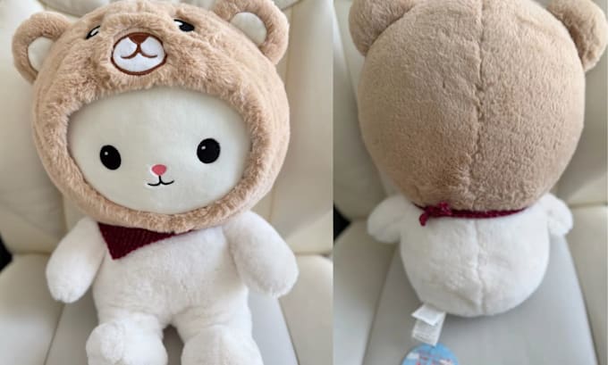 create a custom plush character reference sheet toy blueprint and turnaround